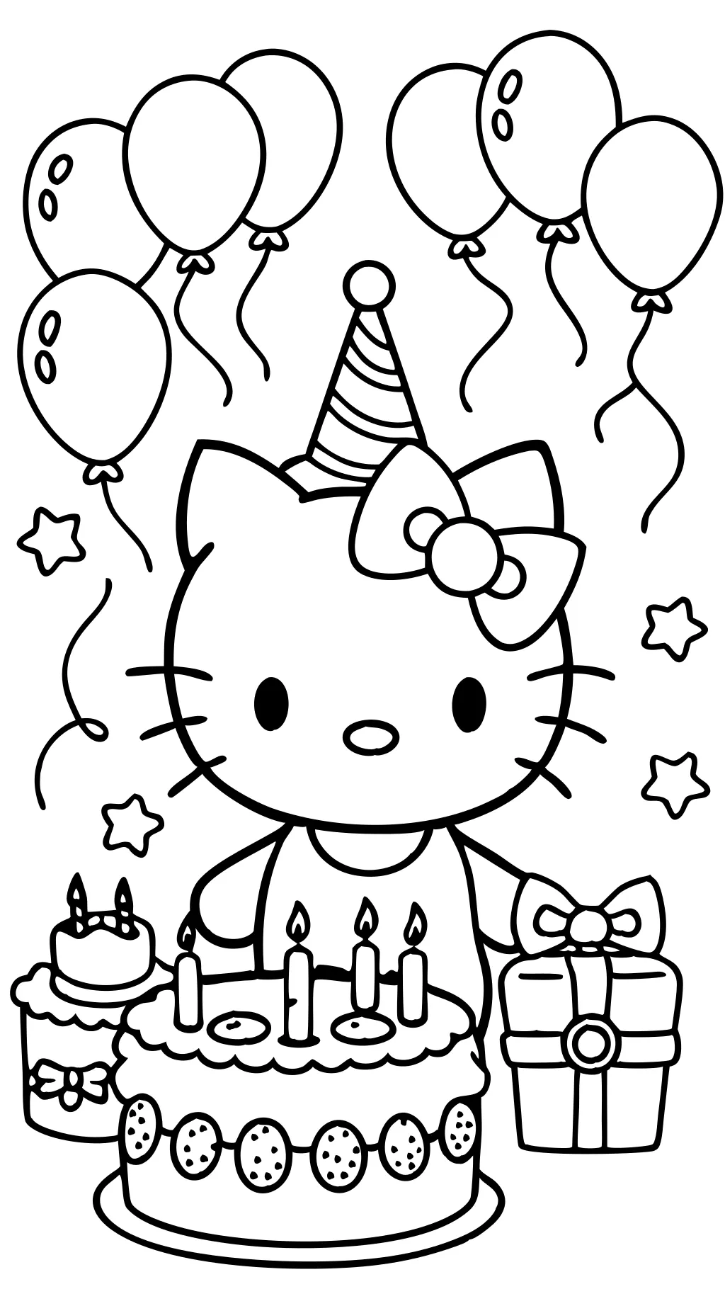 bonjour kitty coloriage joyeux anniversaire